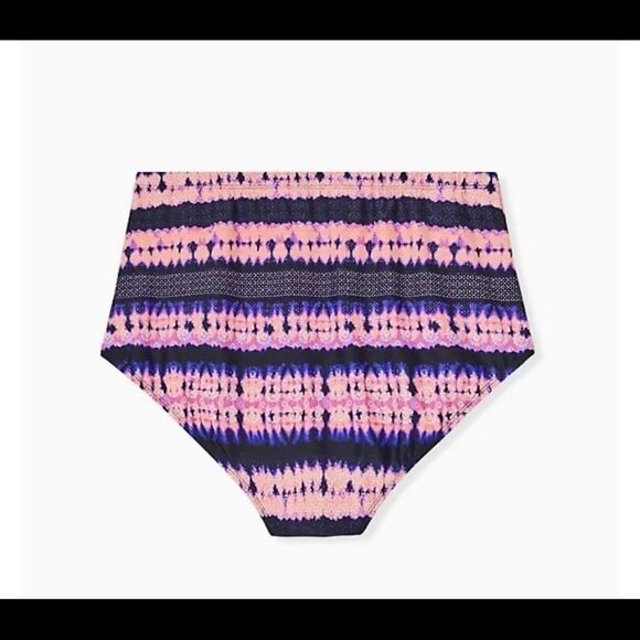 Torrid PINK & PURPLE TIE-DYE‎ FLOUNCE BIKINI BOTTOM - Picture 6 of 10